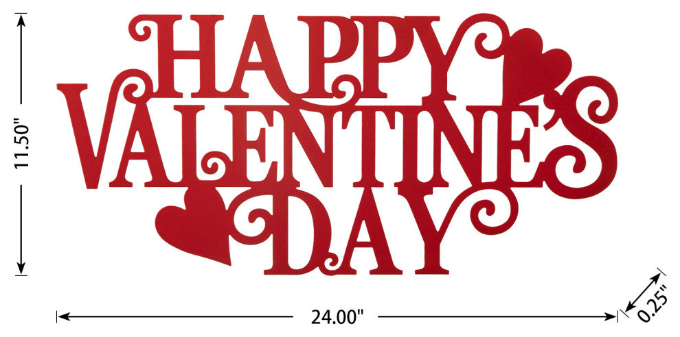 24"L Metal "Happy Valentine's  Day" Wall Decor