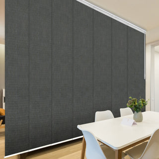 Koala Gray 7-Panel Track Extendable Vertical Blinds 110-153"W
