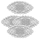 Floret 14"x28" Doily, Set of 4, White