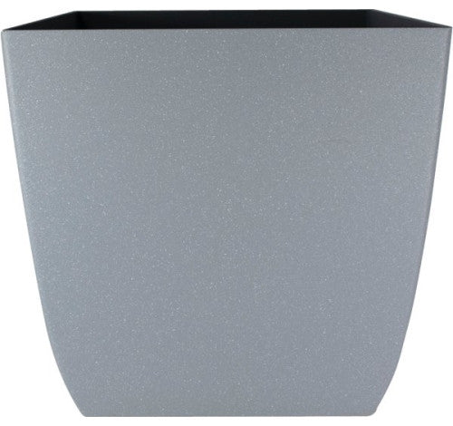 The HC Companies Santa Fe Square Plastic Planter, Pebble Gray - 12" x 12"