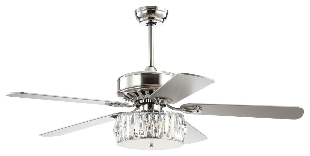 Mandy 52" 3-Light Crystal Prism Drum LED Ceiling Fan With Remote