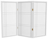 3' Tall Double Cross Shoji Screen, White, 3 Panels