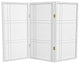 3' Tall Double Cross Shoji Screen, White, 3 Panels