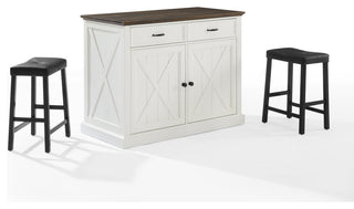 Clifton Kitchen Island WithUph Saddle Stools