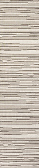 Castara Wavy Stripe Modern Indoor/Outdoor Area Rug, Cream/Dark Gray, 2x8