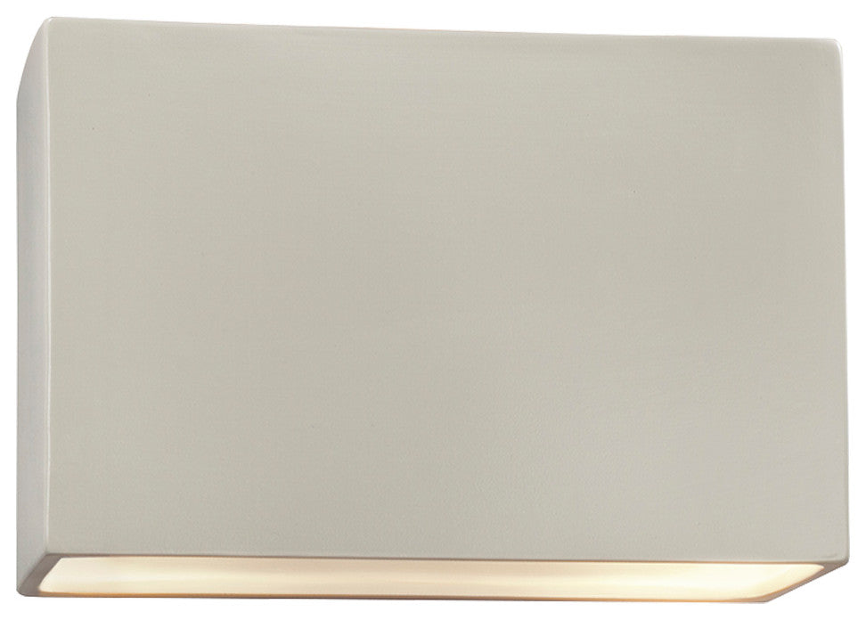 Rectangle Wall Sconce, Closed Top, 12", Incandescent, Matte White