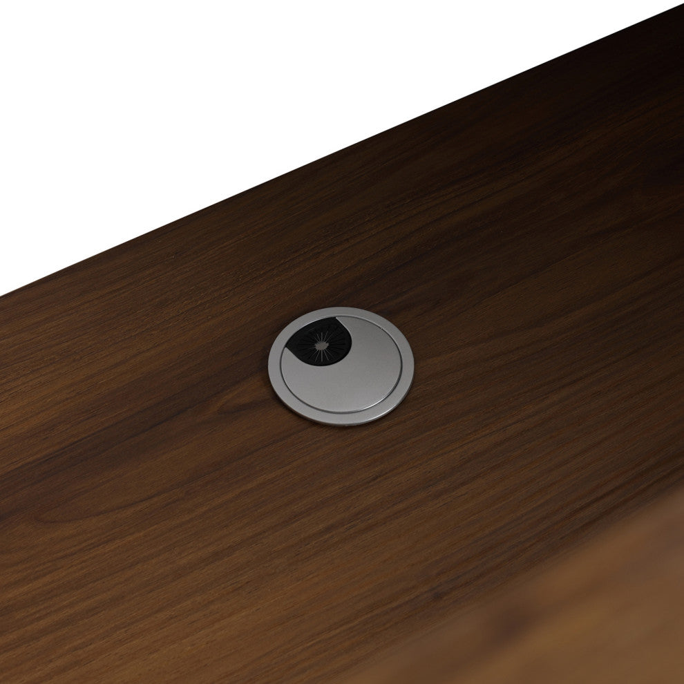 Single Vanity, Brown Walnut Finish With Solid Surface Resin White Sink, 30"