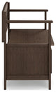 Amherst Solid Wood Entryway Storage Bench, Farmhouse Brown