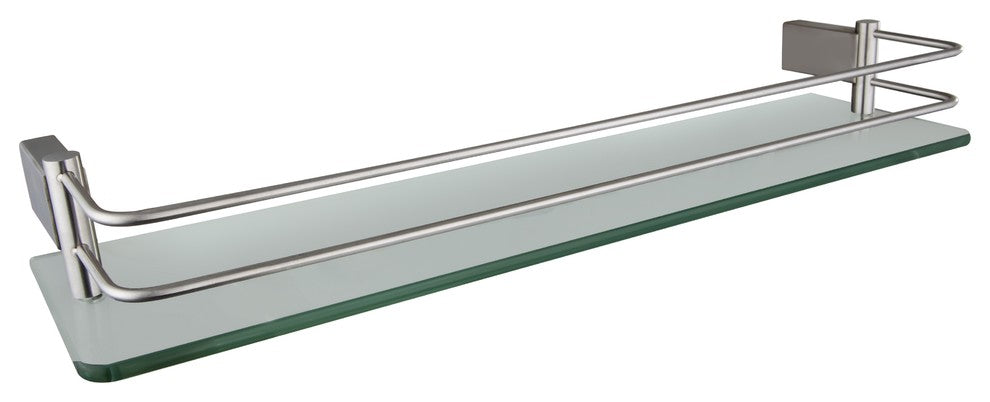Ucore 20" Glass Shelf With Mounting Hardware, Brushed Stainless