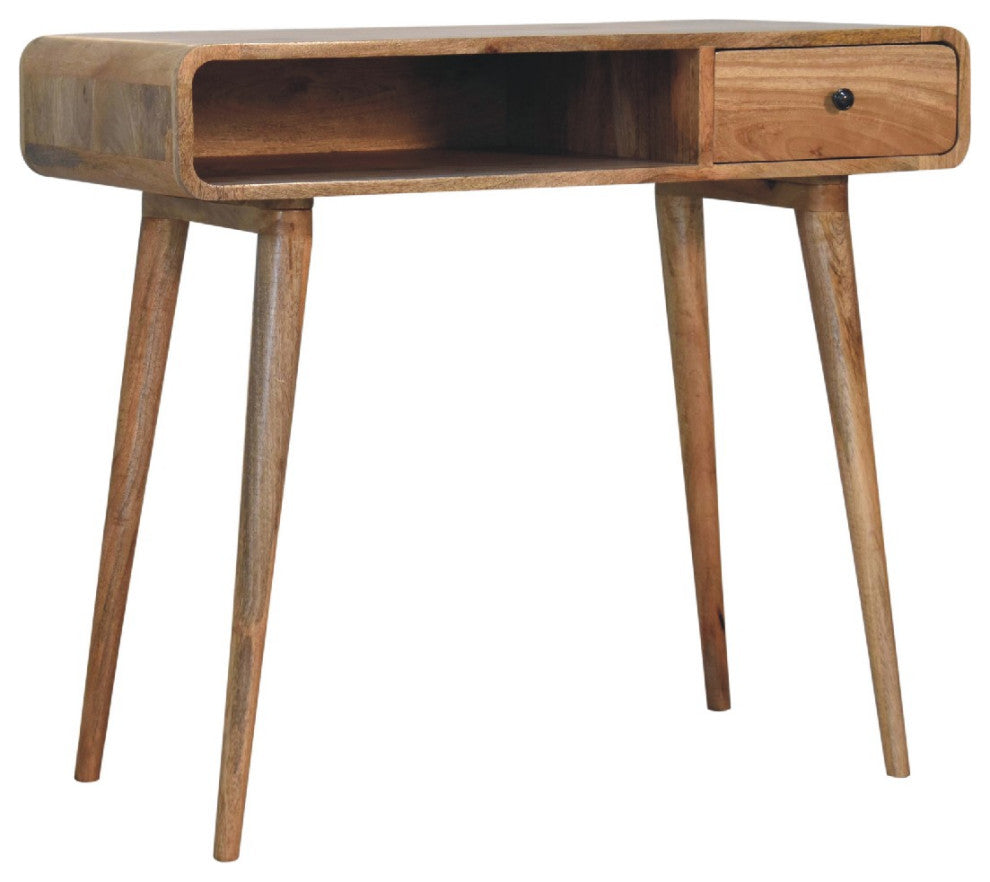 Curved Oak-ish Writing Desk