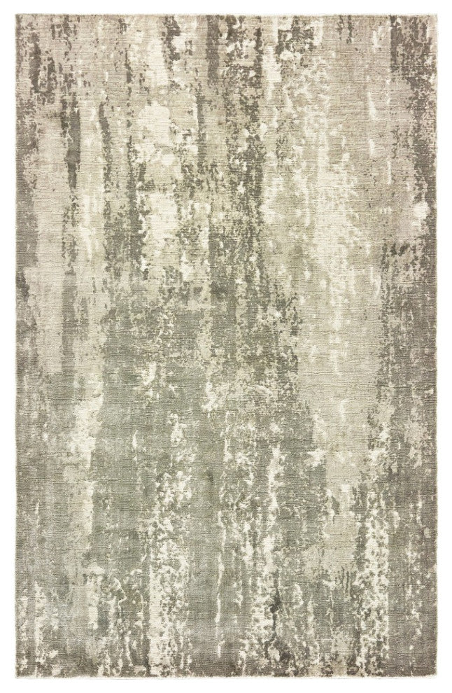 8??X 10??Gray And Ivory Abstract Splash Indoor Area Rug