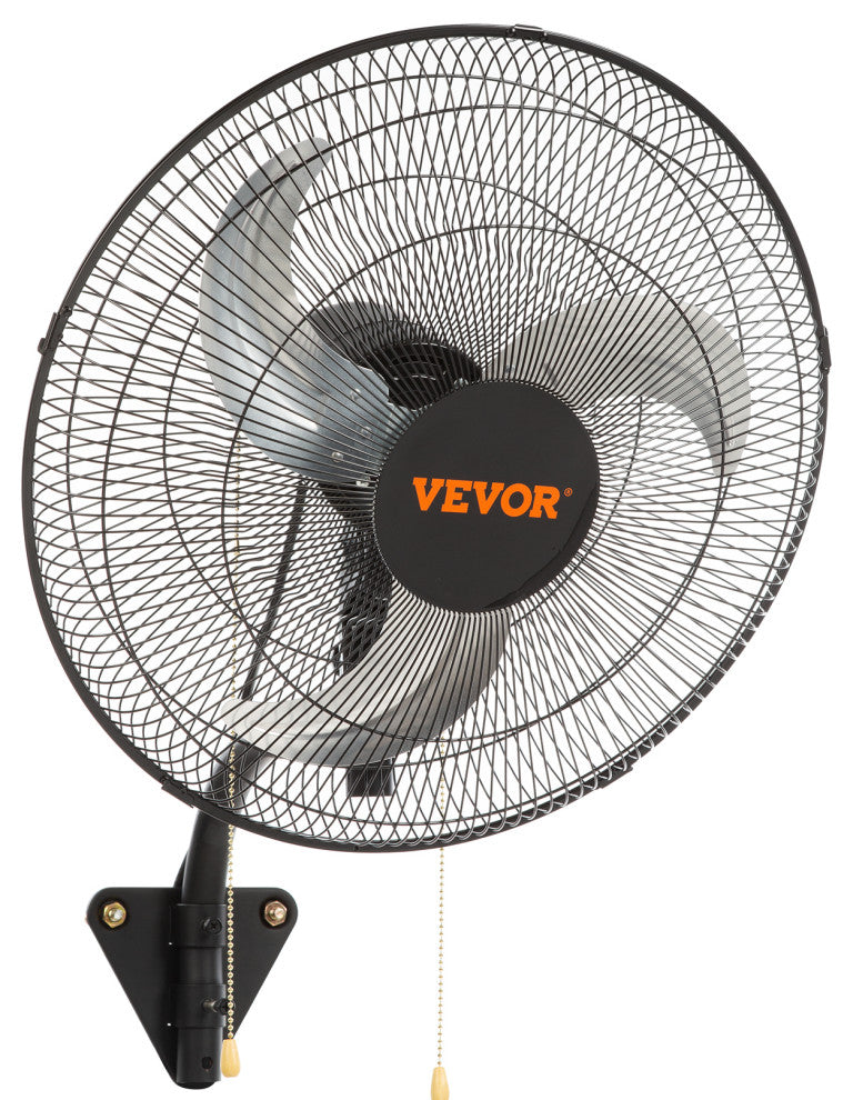 VEVOR Industrial Wall Mount Fan Oscillating Metal Fan 3 Speed, 18"