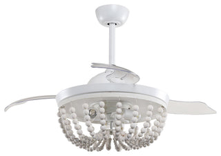 42-in Modern White Ceiling Fan with Retractable Blades