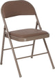 HERCULES Series Double Braced Vinyl Folding Chair, Beige