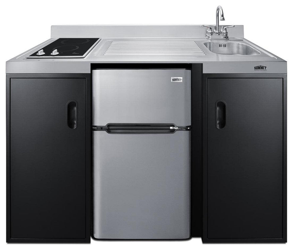 Summit CK55ADASINKR 55"W Compliant Kitchenette - Stainless Steel / Black