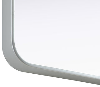 Home Living Contour Metal Rectangle Mirror 22x36, Silver