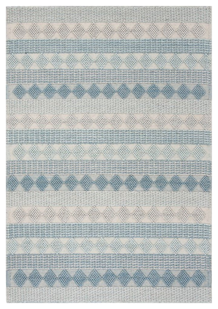 Safavieh Natura 8' x 10' Hand Loomed Wool Rug in Blue and Ivory