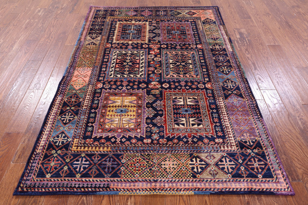 4' 10" X 6' 11" Handmade Tribal Fine Serapi Wool Rug - Q12656