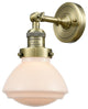 Olean 1-Light Sconce, Antique Brass, Matte White