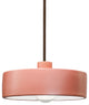 Radiance Dish Pendant, Gloss Blush, Dark Bronze, Rigid Stem, E26