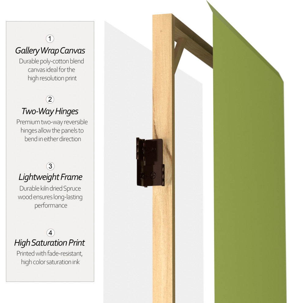 6' Tall Double Sided Olive Canvas Room Divider