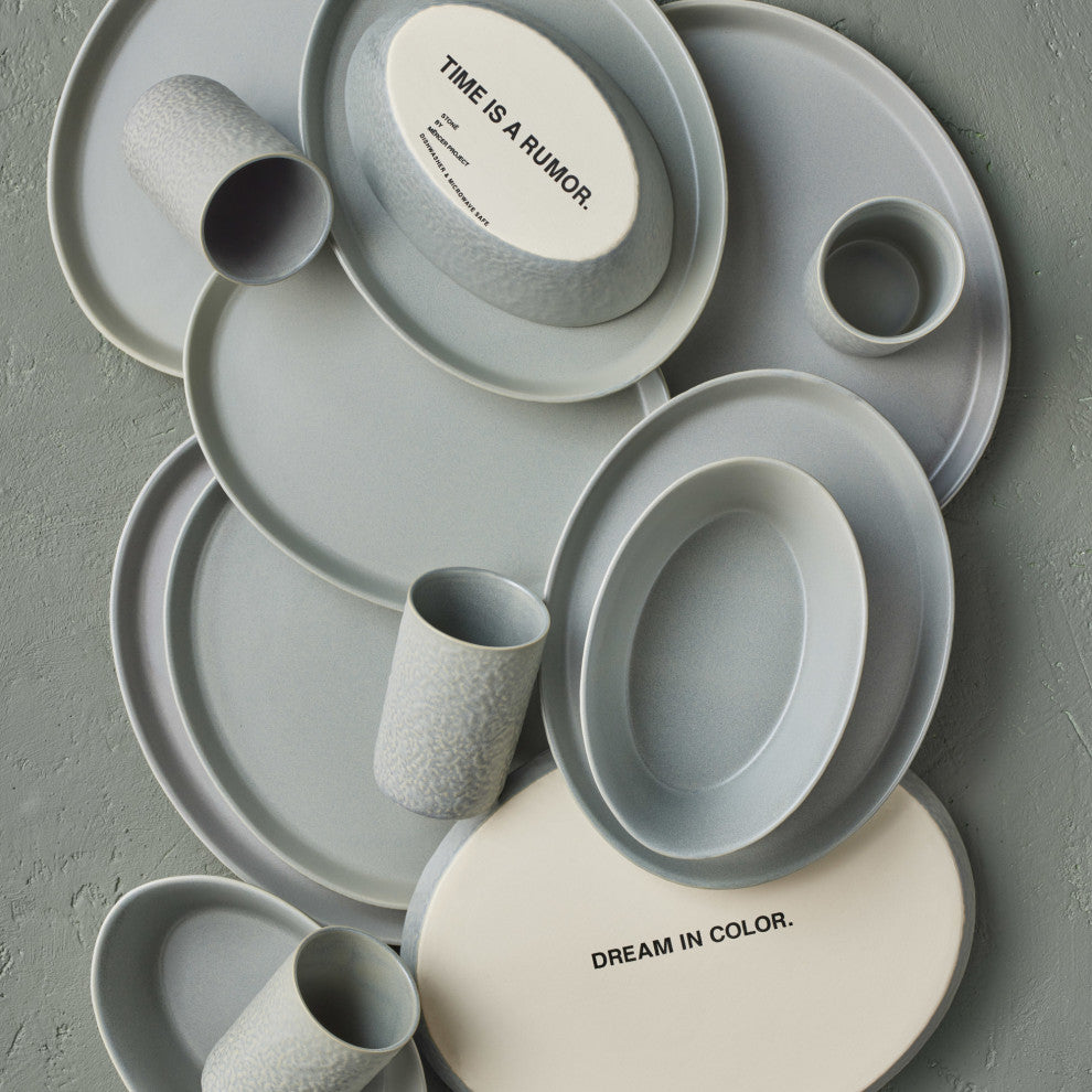 Stone by Mercer Project Katachi Stoneware 32 Piece Dinnerware Set, Grey