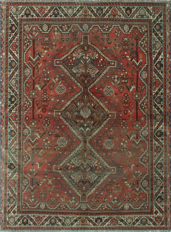 Fine Vintage Distressed Wireelam Rust Rug