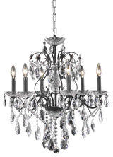 Elegant St. Francis Dining Room Light, Dark Bronze Finish With Royal Cut Crystal