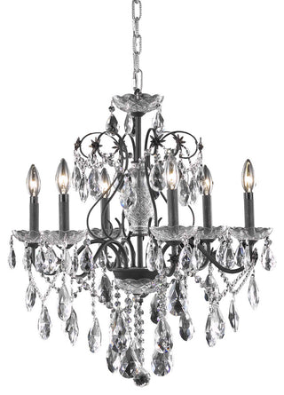 Elegant St. Francis Dining Room Light, Dark Bronze Finish With Royal Cut Crystal