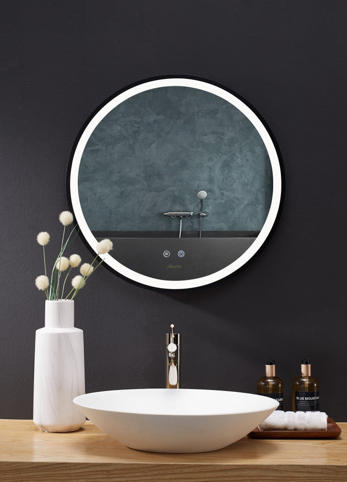 Cirque Round LED Mirror, 24", No Bluetooth