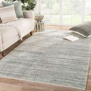 Jaipur Living Origin Knotted Solid Area Rug, Light Blue/Light Gray, 10'x14'