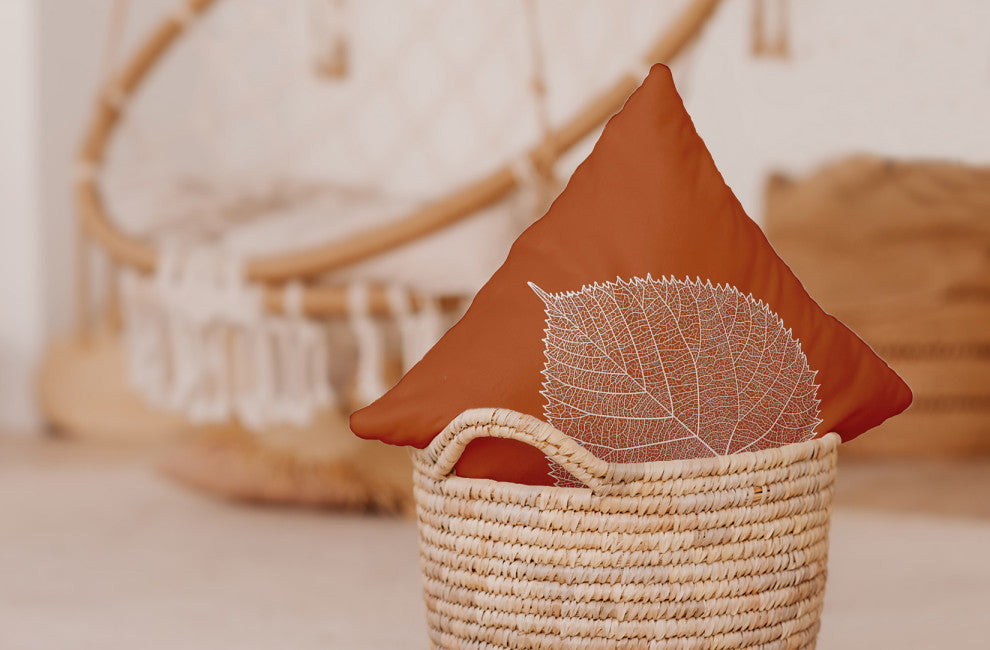 Leaf Study Indoor/Outdoor Throw Pillow, Nutmeg, 20"x20"