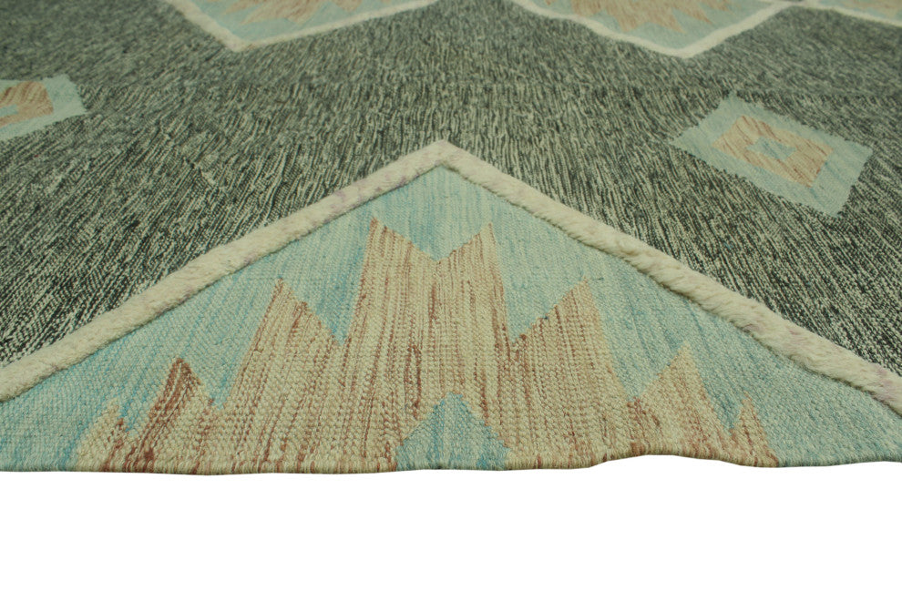 High-Low Kilim Hooshman Charcoal Rug
