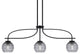 Cavella 3 Light Island Light, Matte Black Finish, 6" Smoke Ribbed Glass