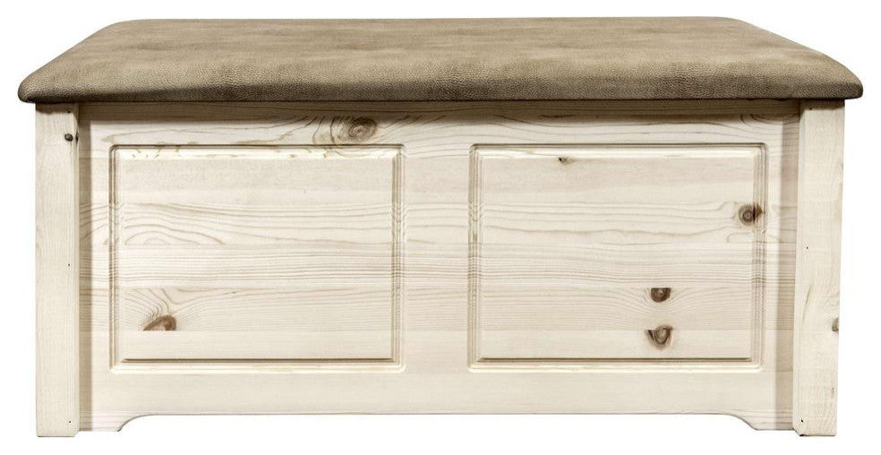 Homestead Collection Small Blanket Chest, Buckskin Upholstery, Ready To Finish