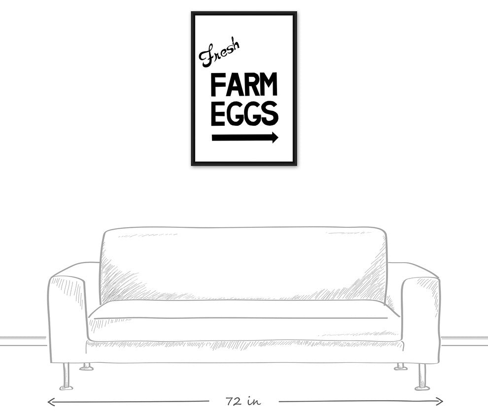 Farm Fresh Eggs 20x30 Black Floating Framed Canvas