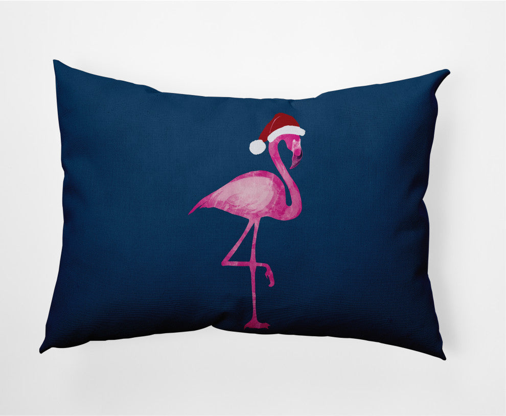 Snow Bird Decorative Throw Pillow, Navy, 14"x20"