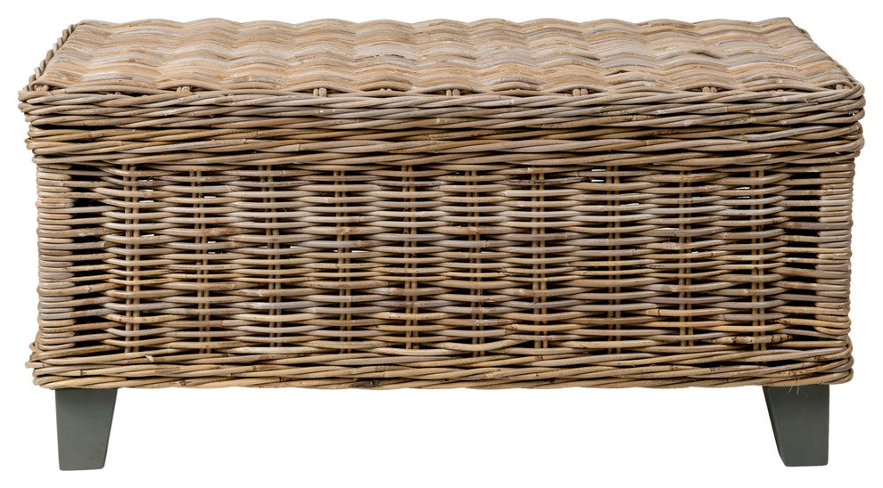 East at Main Hayward Kuba Brown Rectangular Rattan Coffee Table