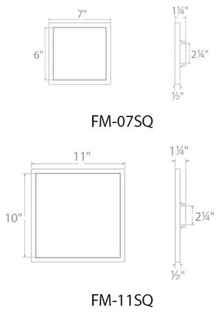 Square 3000K 90CRI LED Flush Mount In White