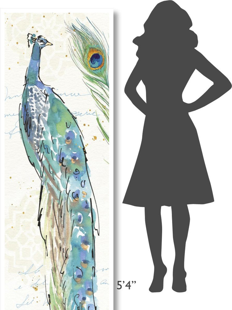 "Peacock Garden IV" Digital Paper Print by Anne Tavoletti, 26"x74"