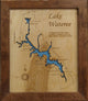 Lake Wateree, South Carolina-Wood Lake Map, Small Framed