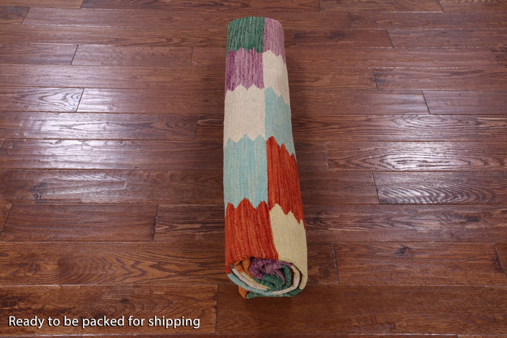 6' 10" X 9' 6" Wool On Wool Flat Weave Kilim Rug - Q12598