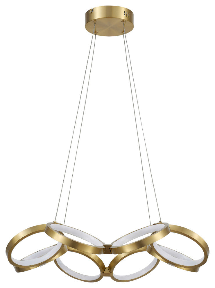 Philo Modern 1 Light Aged Brass White Metal Chandelier