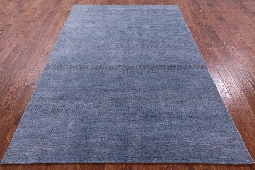 6' 0" X 8' 11" Savannah Grass Wool and Silk Handmade Rug Q11414