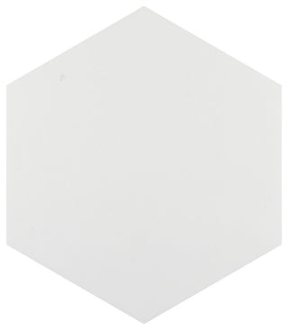 Hextile Ceramic Floor and Wall Tile, Matte Blanco, 25