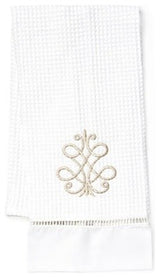 Waffle Weave Guest Towel, French Scroll Beige