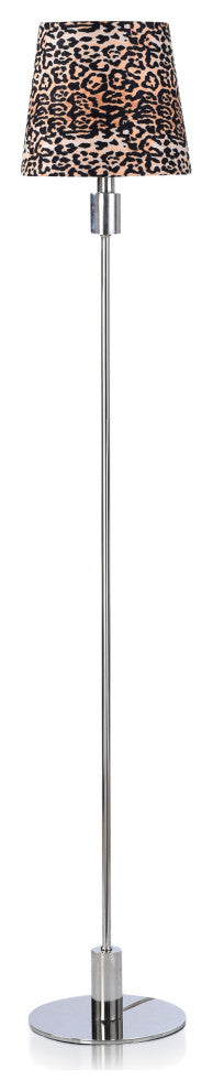 Dann Foley Lifestyle Floor Lamp Polished Nickel Cheetah Print Shade