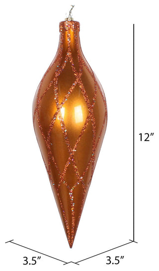 12" Copper Glitter Net Finial