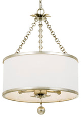 Crystorama Lighting Group 513 Broche 3 Light 14"W Pendant - Antique Silver