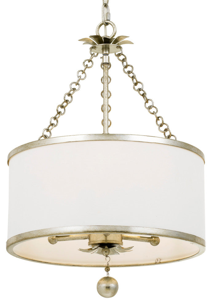 Crystorama Lighting Group 513 Broche 3 Light 14"W Pendant - Antique Silver